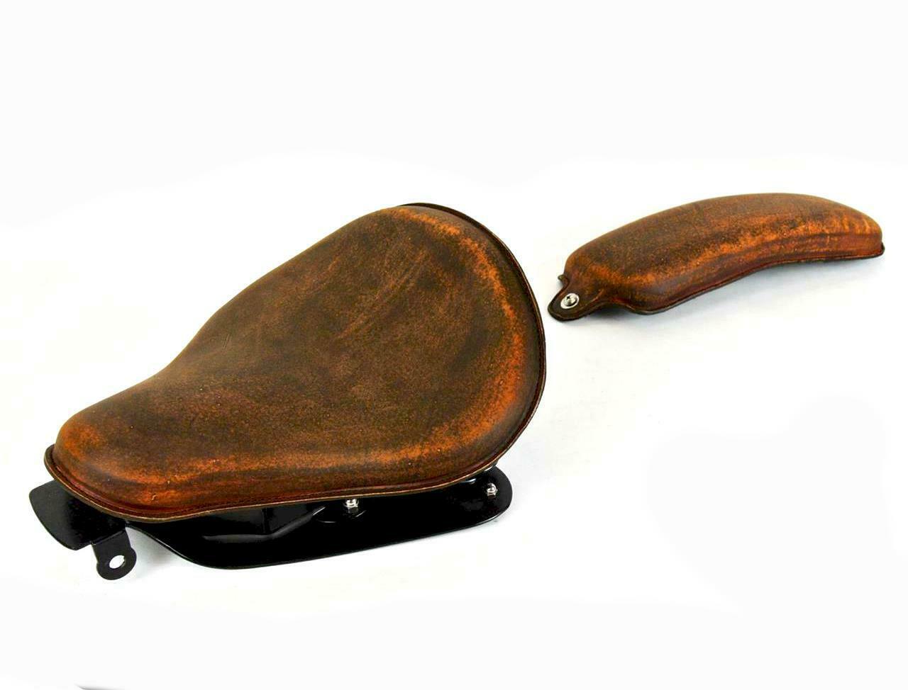 2007-2009 Harley Sportster Seat Conversion Kit & P-pad 201 Brn Dis Leather bcs - Mother Road Customs