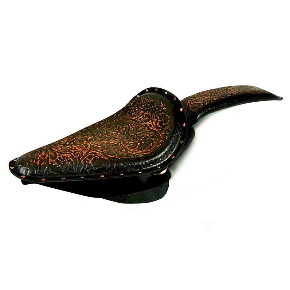 2000-2017 Harley Softail Spring Seat Mounting Kit Antique Brn Oak Leaf P-Pad bc - Mother Road Customs