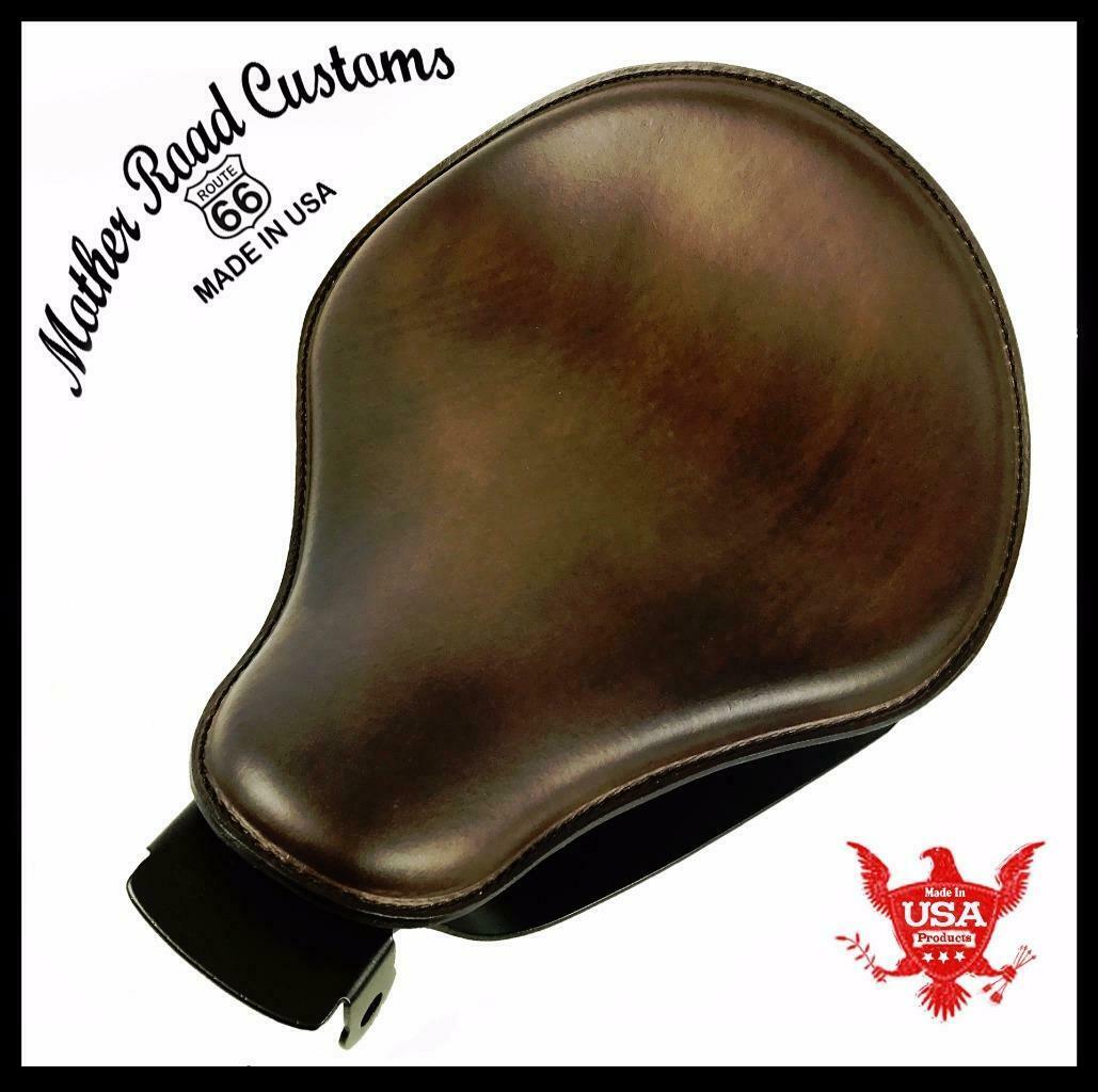 2004-2006 Sportster Harley Spring Solo Seat Mount Kit Dark Brown Leather  bcs - Mother Road Customs