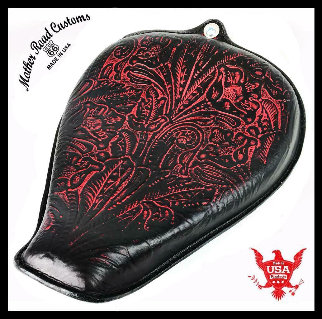 2010-2022 Sportster Harley On The Frame Seat Ant Red Tooled Leather All Models