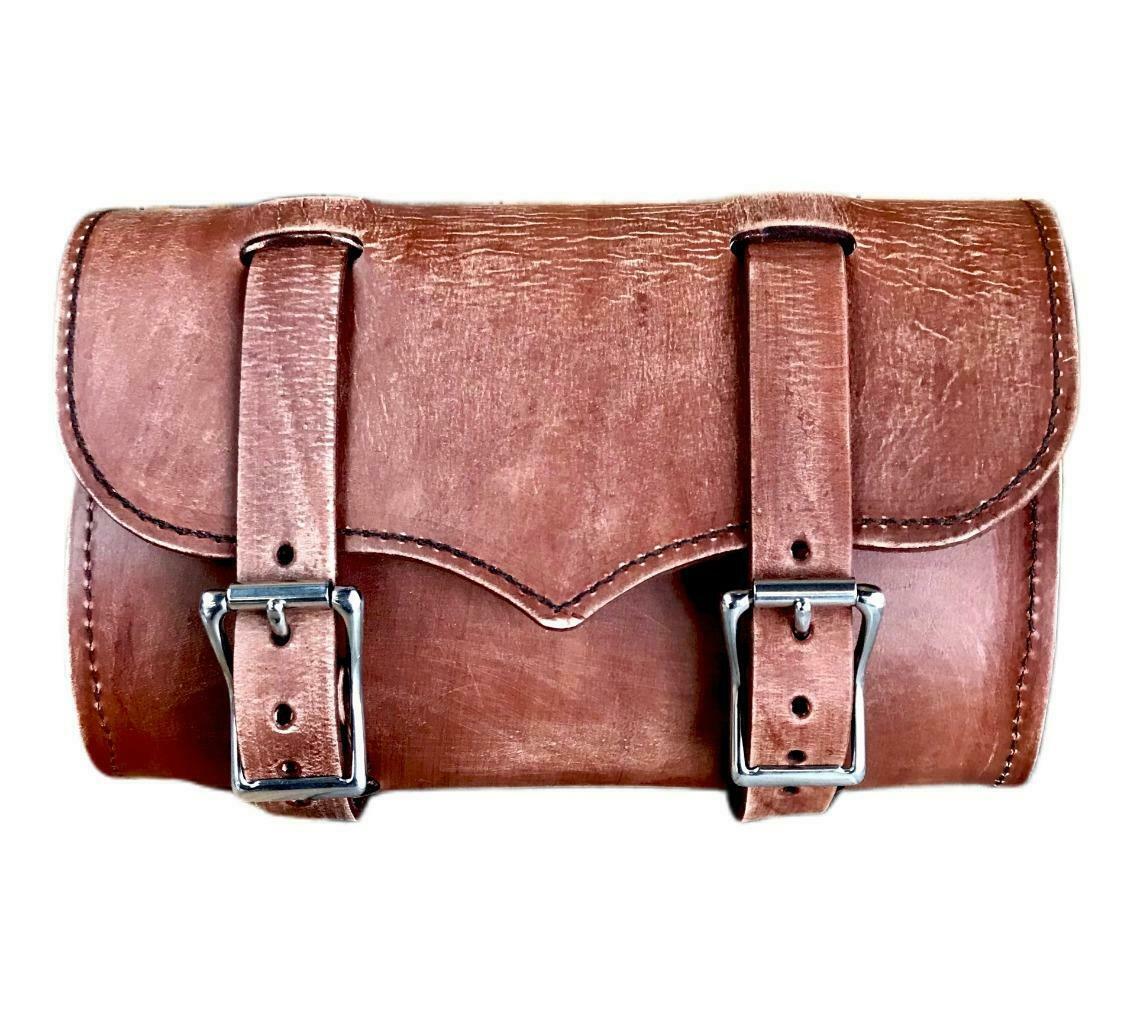 Tool Bag Saddle BrownDis Leather Chopper Bobber Harley Sportster Nightster Dyna - Mother Road Customs
