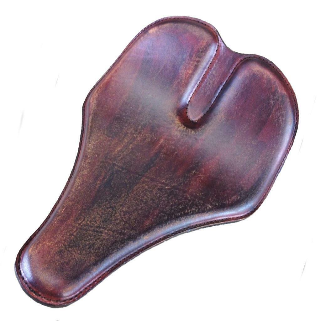 12x15" Long nose Grove 201 Brown Distressed Chopper Harley Sportster Dyna Seat - Mother Road Customs