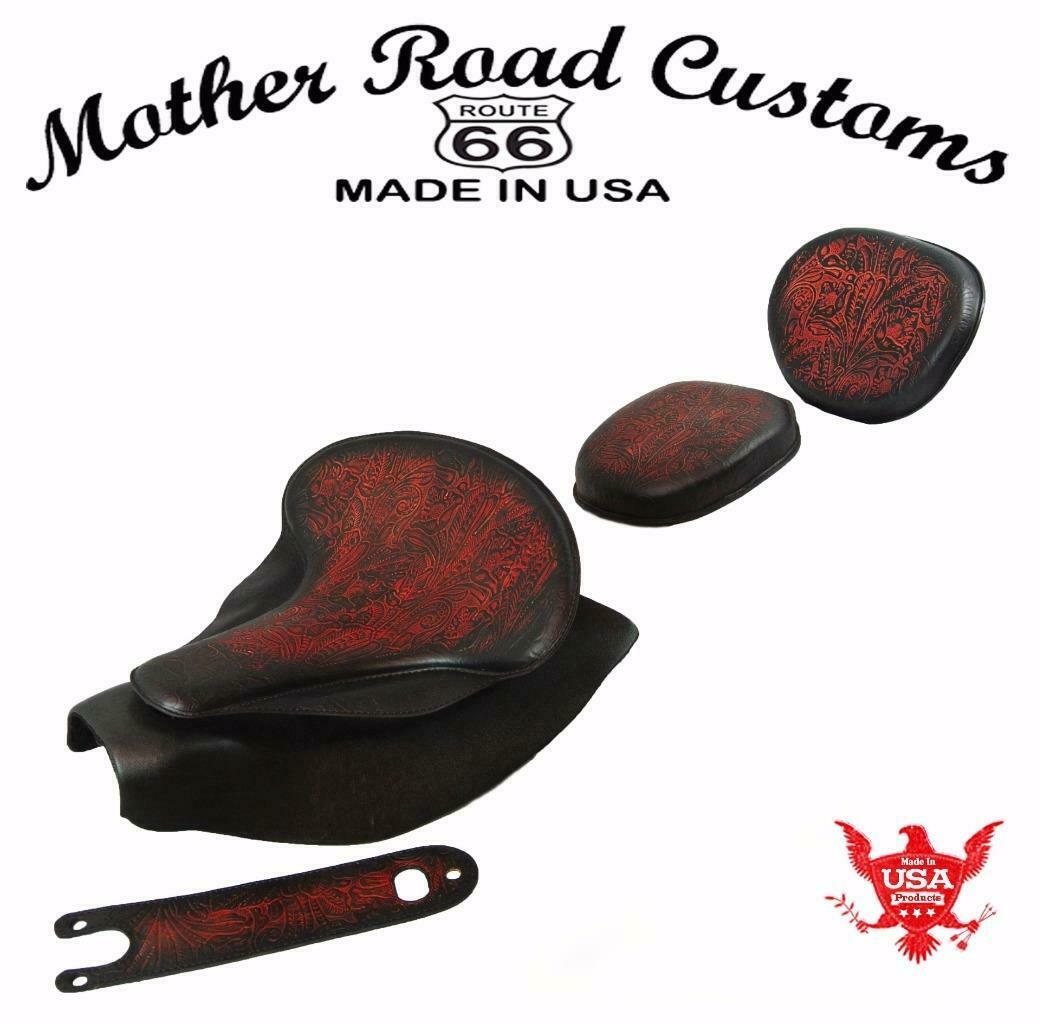 2014-2021 Indian Chief AntRed Tooled Spring Seat Mounting Kit Pad Back Rest Bib bs