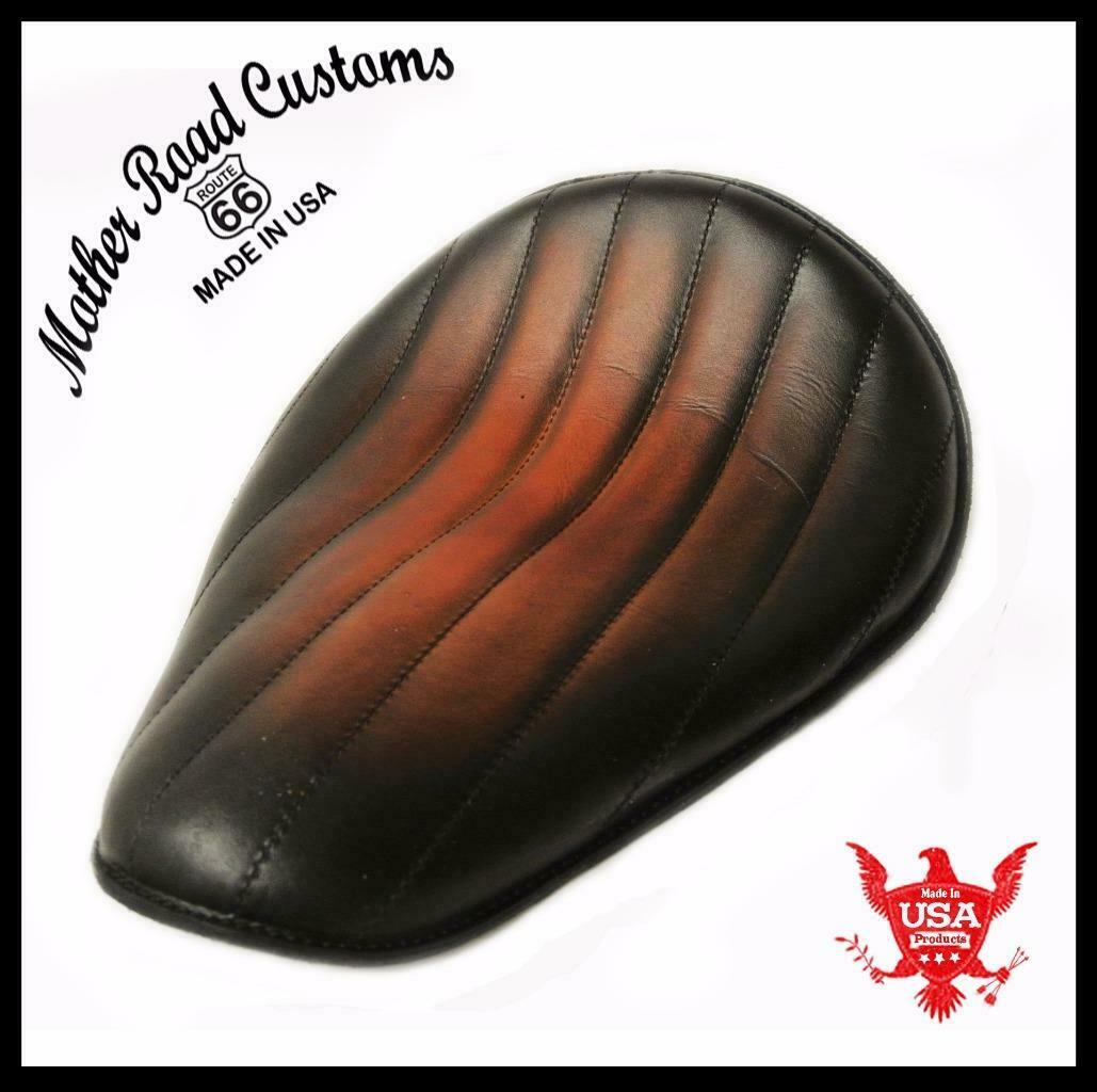 Spring Seat Chopper Harley Sportster Bobber 10x13 BlkBrn Dis Tuck Vintage Frame