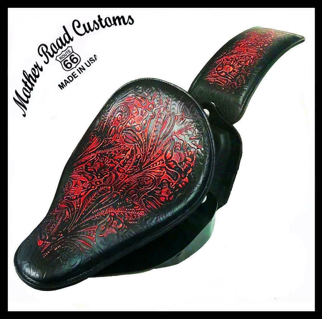 2000-2017 Harley Softail Spring Seat Pad Conversion Mounting Kit Antique Red bc - Mother Road Customs