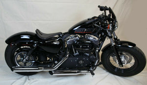 2010-2020 Harley Sportster Seat Black Leather 12x15" Long Nose No Spring Kit - Mother Road Customs
