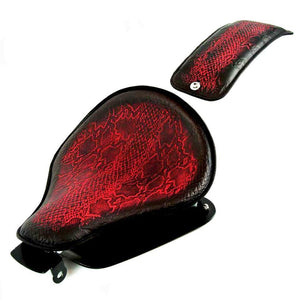 2004-2006 Sportster Harley Seat Conversion Kit P-Pad AntiqueRed Snake Python bcs - Mother Road Customs