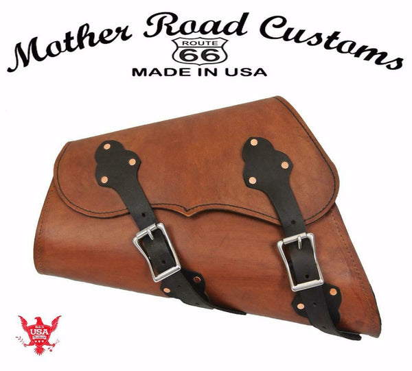 1982-2022 Sportster Saddle Bag Chopper Harley Brown Leather Seat