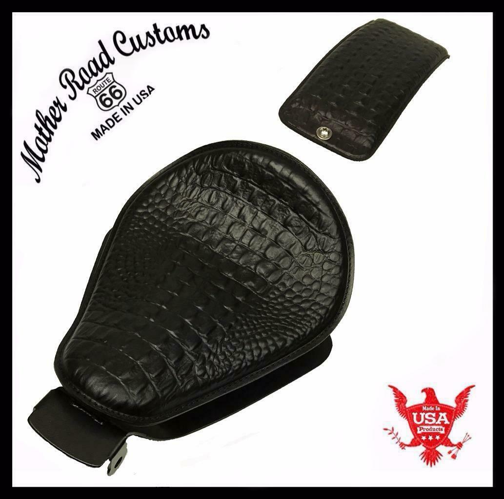 2004-2006  Sportster Harley Seat pad Kit Black Alligator Models Leather  USA bc - Mother Road Customs