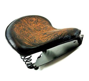 2015-20 Indian Scout & Bobber Spring Tractor Seat 15x14" ABr Tooled Mounting Kit - Mother Road Customs