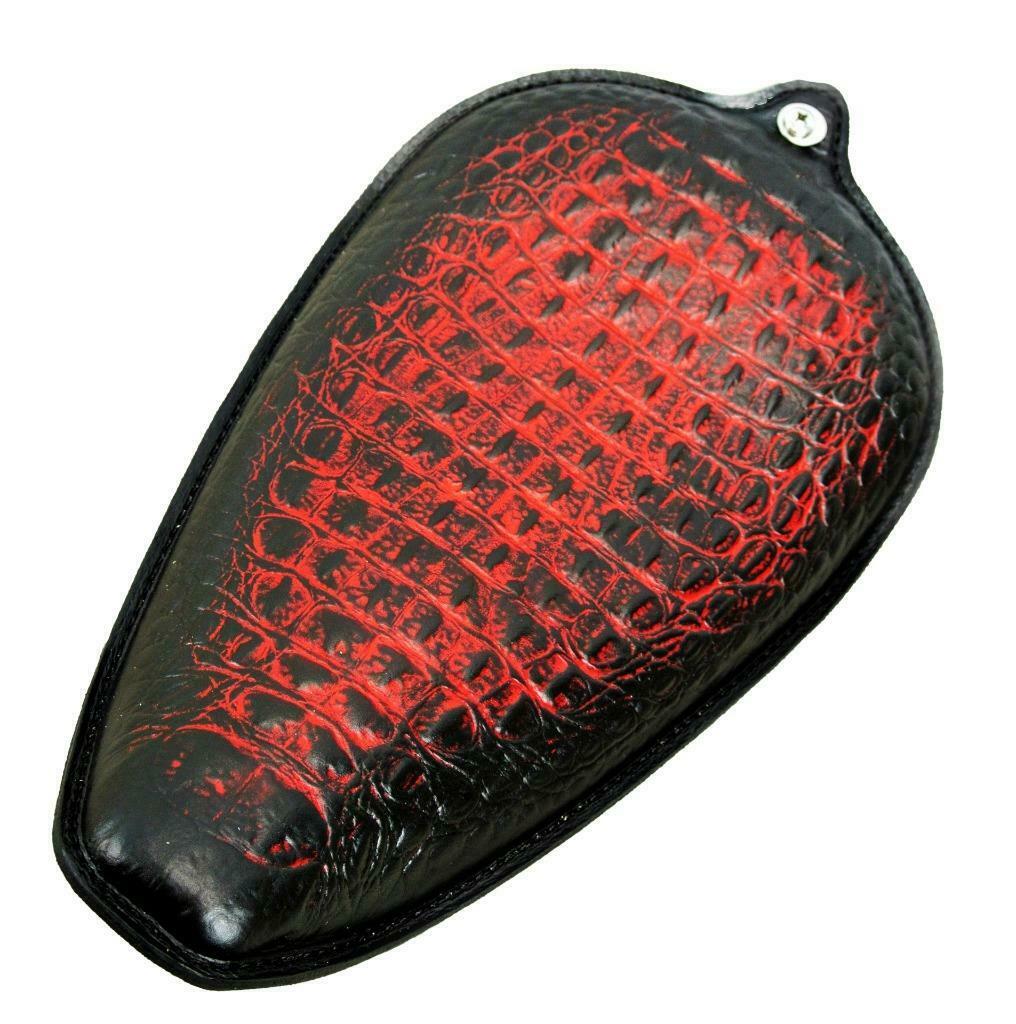 1982-2003 Harley Sportster Seat Antique Red Smooth Leather On The Frame USA - Mother Road Customs