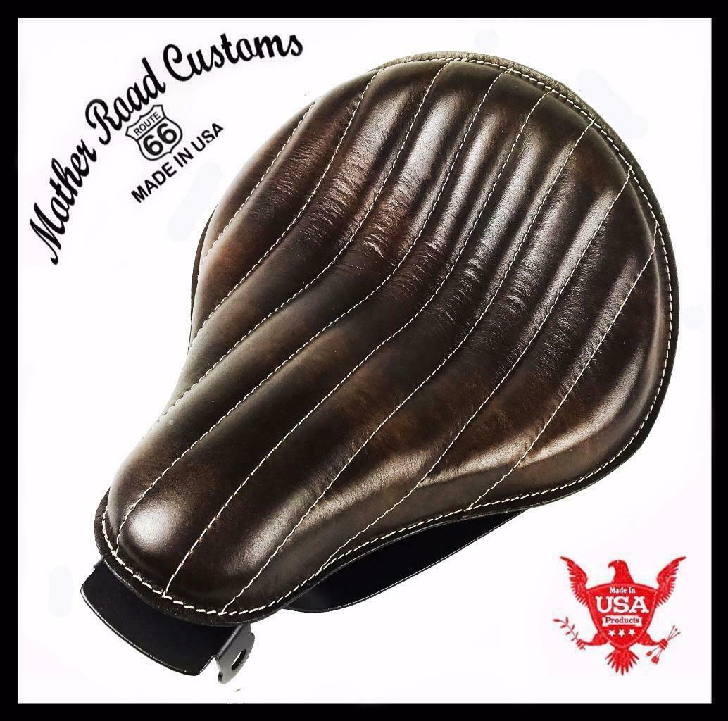 2010-2022 Sportster Harley Seat BrnTuck Roll  Leather Spring Solo  Mount Kit bcs