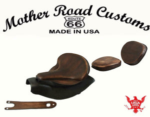 2014-2021 Indian Chief Brown Distres Spring Seat Mounting Kit Pad Back Rest Bib bs