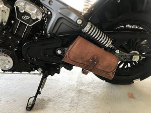 2015-2023 Indian Scout Bobber Swing Arm Saddle Bag Ant Brown Tooled Leather Seat